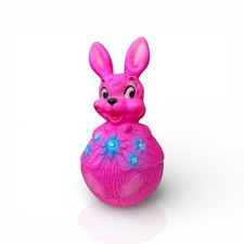 Vintage Pink Roly Poly Bunny Chime Toy – Boots, Made in England, 20cm VGC