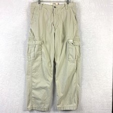 VTG Levis Cargo Pants Mens 34x32 Beige Loose Straight Baggy Skate Grunge Y2K