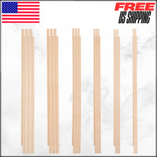 Assorted Beech Wood Dowel Rods 3mm-10mm Unfinished Round Sticks 36PC