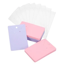 100 Pcs Earring Display Cards (Light Pink/Light Purple, 3.5 x 2.4 Inches)