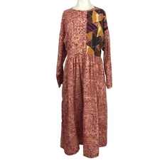 MARKETPLACE - WOMEN'S MEDIUM - HANDMADE INDIA 100% COTTON BOHO LAGENLOOK DRESS