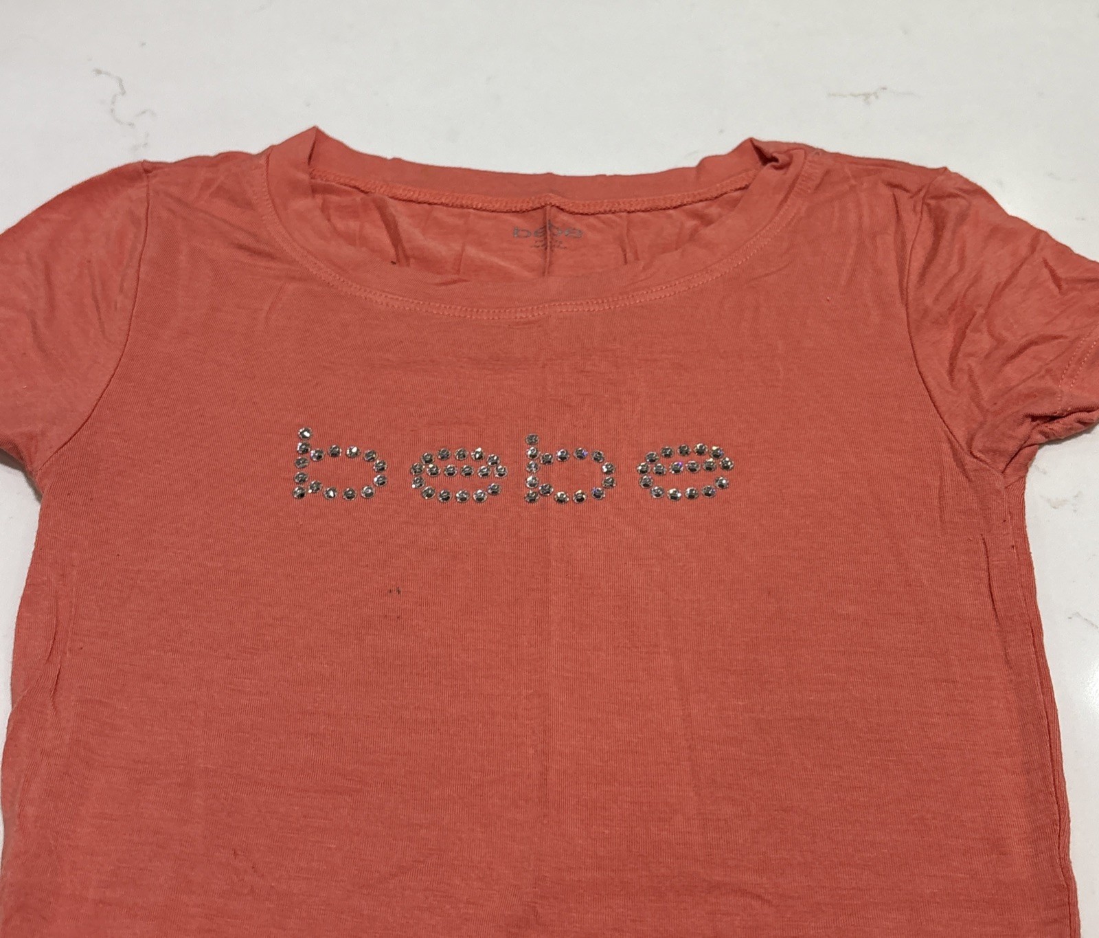 bebe Basic Rhinestone Embellished bebe Logo Short… - image 2