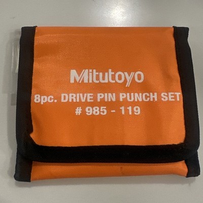 Mitutoyo 985-119 Drive Pin Punch Set 8 Piece Steel With Pouch