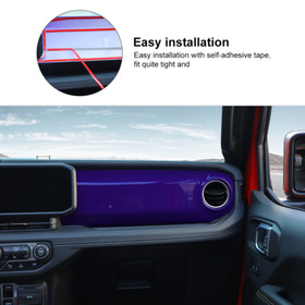Purple Interior Center Console Panel Trim Cover for Jeep Wrangler JL JT 2024+