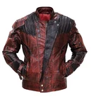 GUARDIANS OF THE GALAXY STAR LORD CHRIS PRATT DISTRESSED MAROON LEATHER JACKET