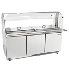 NEW 72 Commercial Cold Table Refrigerator Cooler Buffet Salad Bar + Sneeze guard