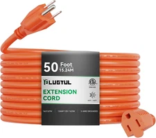 Outdoor Extension Cord 50 FT Waterproof, 16/3 Gauge Heavy Duty 3 Prong Extens...