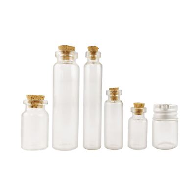 Mini Glasflaschen mit Korkendeckel Fläschchen Gastgeschenke Reagenzglas