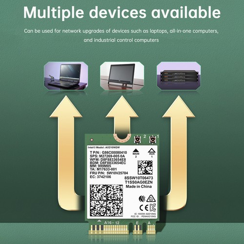 Module AX210 Bluetooth Carte réseau Gigabit intégrée prenant en charge le Wi-Fi6 - Afbeelding 10 van 15