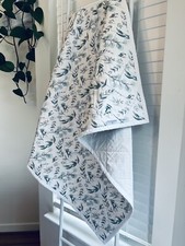 LEAVES BABY QUILT - Handmade Baby Quilt, Earth Toned Blanket, Trees Crib Quilt
