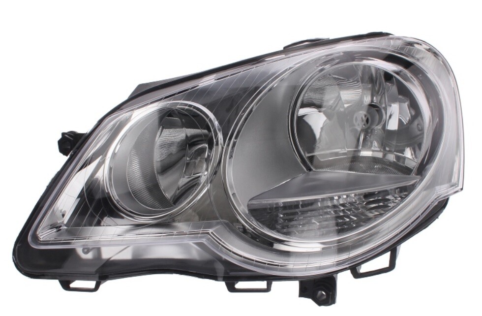 Phare avant gauche électrique avec moteur H1 H7 pour VW Polo 2005-2009 optique chromé