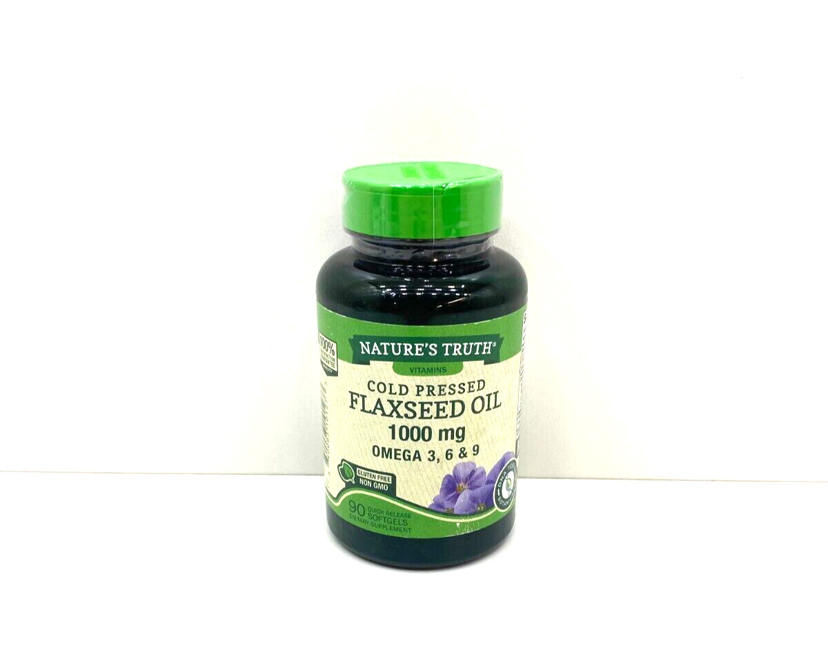 NEW Nature's Truth Cold Pressed Flaxseed Oil 1000 MG Omega 3 6 9 90 SEALED 2024
