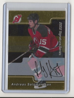 01-02 2001-02 BAP Signature Series Autographs Gold #203 Andreas Salomonsson NJD
