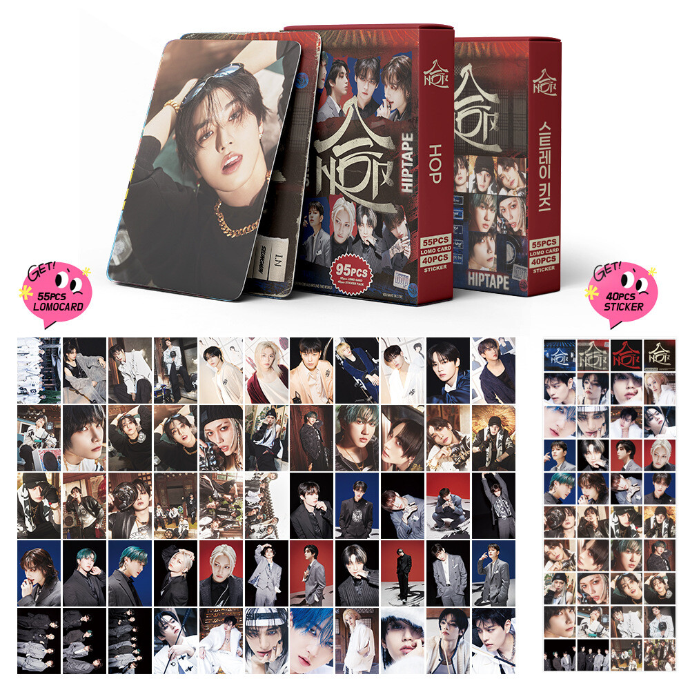Set De 95 Fotocards Y Calcomanías De Stray Kids - Álbum Mixtape Dominate - Incluye 55 Cards únicas Y 40 Stickers