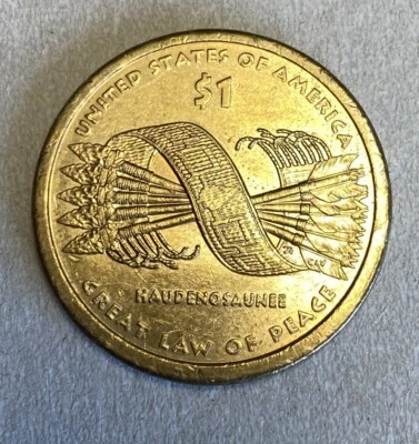 H26 – Münze ONE 1 DOLLAR 2010 Hiawatha HAUDENOSAUNEE UNITED STATES OF AMERICA  - Bild 1 von 2