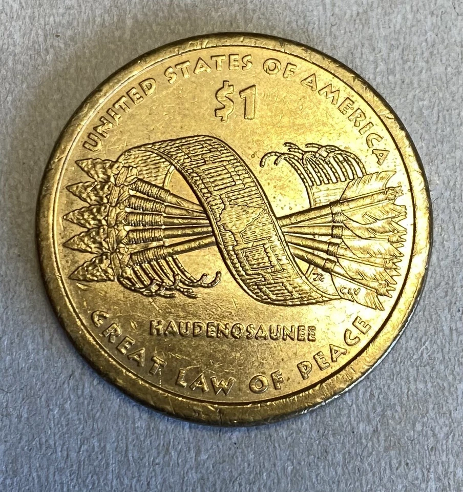 H26 – Münze ONE 1 DOLLAR 2010 Hiawatha HAUDENOSAUNEE UNITED STATES OF AMERICA  - Bild 1 von 2