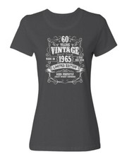 Vintage 1965 60th Birthday - 60 Years Aged Perfectly Ladies' Crewneck T-Shirt
