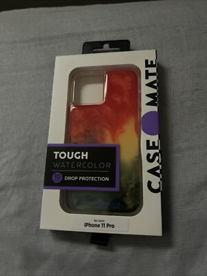 Case-Mate Tough Watercolor Case for Apple iPhone 11 Pro - Rainbow Splash/Clear