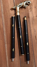 Solid Brass Jaguar Handle Black Designer Wooden Walking Stick Cane Mom's Gift