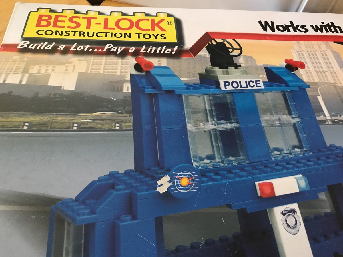 Best-Lock 225 Piece Construction Toy, Police, Blue, Works With