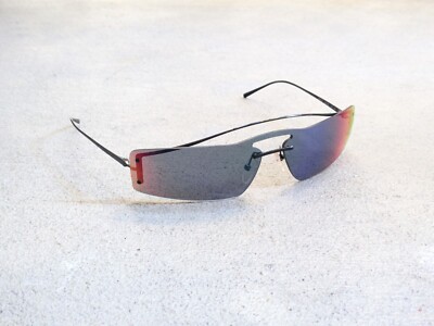 希少❗️90s archive prada sungrass シームレス　メタル Prada Sunglasses SPR61V Rainbow Mirrored Black Rimless Metal 70-18