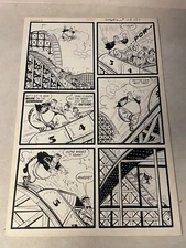 HUMPHREY #19 original art  1951 CRAZY ROLLER COASTER ANTICS super detail KREMER