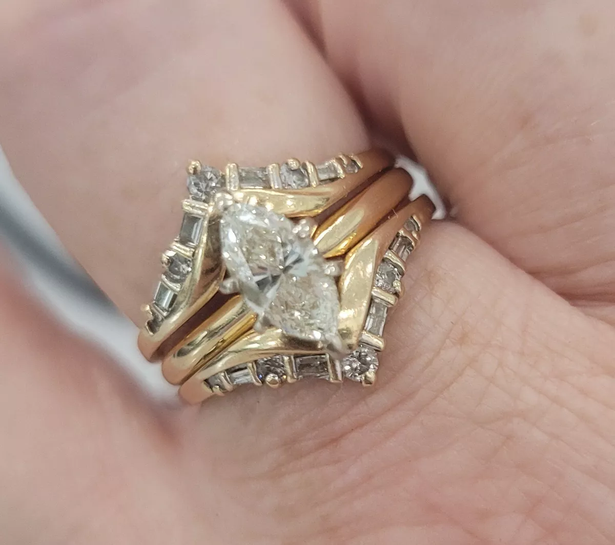 14k gold marquise diamond ring online