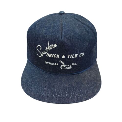 Southern Brick Tile Byhalia MS Denim Snapback Cap Vintage 80s Trucker Foam Hat