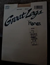 HANES Great Legs Sheer Control Top Sandalfoot~ Travel Buff~SZ EF