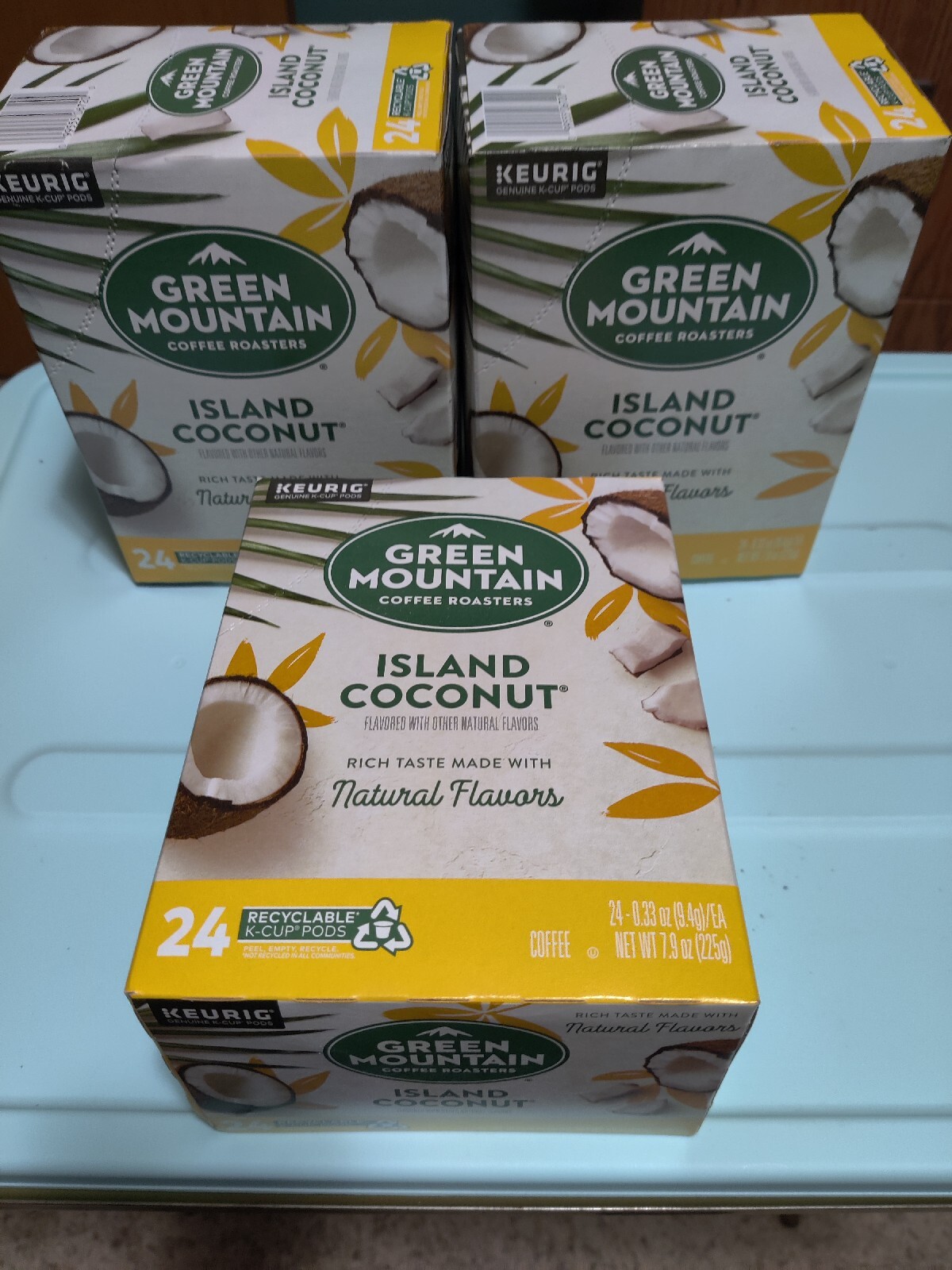 GREEN MOUNTAIN ISLAND COCONUT NATURAL FLAVORS KCUPS LOT OF 3 24 COUNT