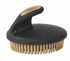 Weaver Leather Palm-Held Fine Curry Comb, 65-2061-BK, Black / Tan