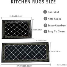 pcs, Kitchen Rugs, Washable Kitchen Mats For Floor, MEB84208