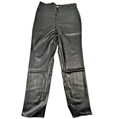 Rubin Singer Studio Pull-On Stretch Pants Black Faux Leather Size S Polyurethane