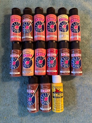 Lot of 15 Anita's All Purpose Acrylic Craft Paint Water Based Permanent New Vtg