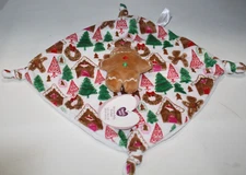 Parents Choice Gingerbread Man Xmas Plush Rattle Baby Security Blanket Knotted