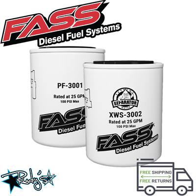 FASS Fuel System Replacement Fuel Filter & Water Separator Grey Titanium Series