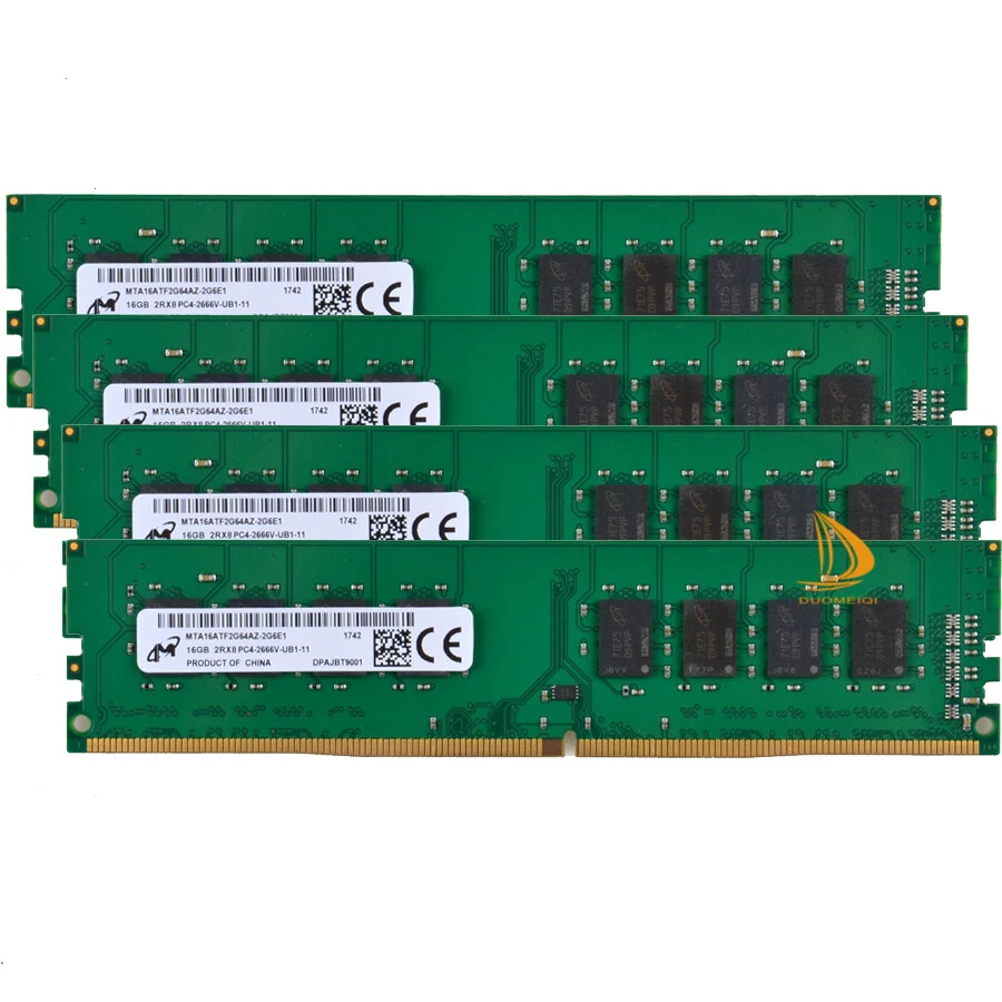 Micron 4x 16GB 2RX8 PC4-2666V DDR4 21300MHz CL19 UDIMM Desktop Memory RAM Test % - Image 2 of 4