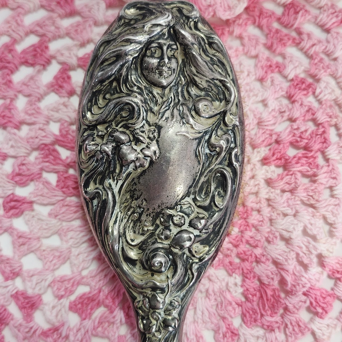 Art Nouveau Antique US Sterling Silver Brushes & Grooming Sets for 