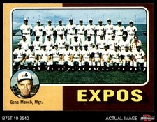 1975 Topps #101 Gene Mauch Expos Team Checklist MANAGER 7 - NM