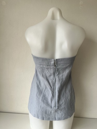 Staple The Label Top Women Medium Blue Harvest Bodice Linen Cotton Rp $129 - Picture 11 of 17
