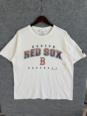 Vintage Boston Red Sox 90s T Shirt Size L Fits XL MLB Puma White Baseball 2000s