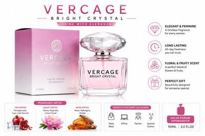 VERCAGE Bright Crystal Eau de Parfum 50ml Women Floral Fruity Perfume