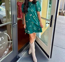 Entro Madison Mini Dress Hunter Green