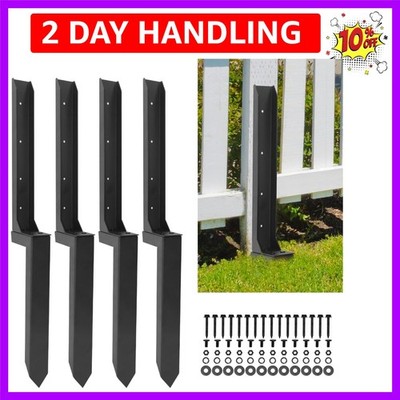 4 Pcs Fence Post Repair Kit Heavy Duty Wooden Fence Post Anchor Repair Stakes fo