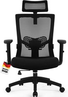 BüRostuhl Ergonomisch Drehstuhl Mit Verstellbarer KopfstüTze Und Wippfunktion