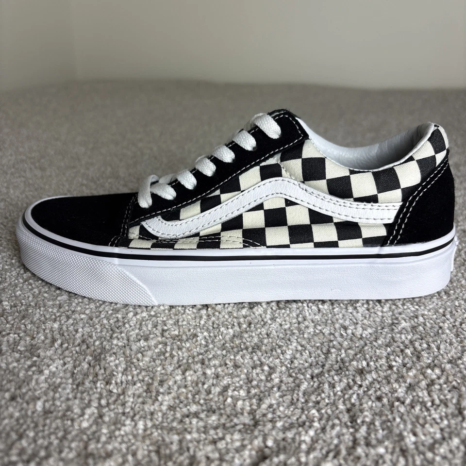Vans Old Skool Checkerboard Womens Size 7 Black Casual Skate Shoes Sneakers - Image 2 of 4