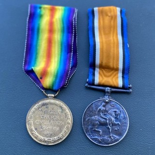 WW1 Medal Pair RFC PTE Colton Royal Flying Corps Victory 1914 1918 World War 1