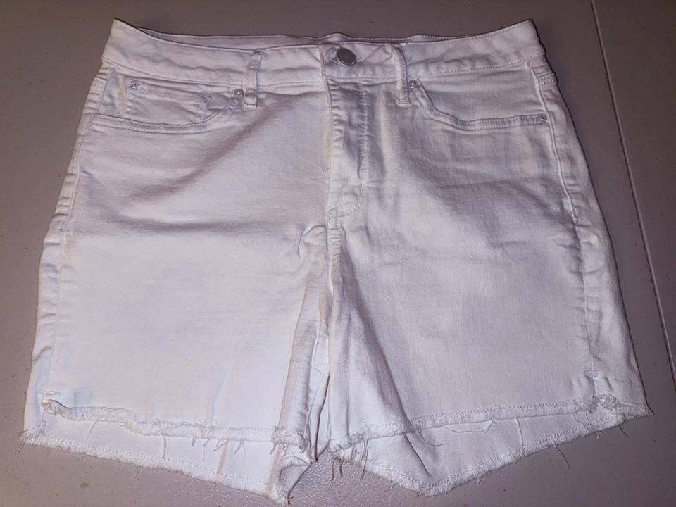 Lote de 2 pares de pantalones cortos de mezclilla Seven 7 For All Mankind talla 12 grandes blancos/azules Foto 4 de 4