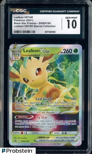 2021 Pokemon Black Star Promos SWSH195 Leafeon VSTAR Special Collection CGC 10