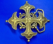 Iron Gothic Cross Religious Christian Faith Symbol Figural Cutout Belt Buckle